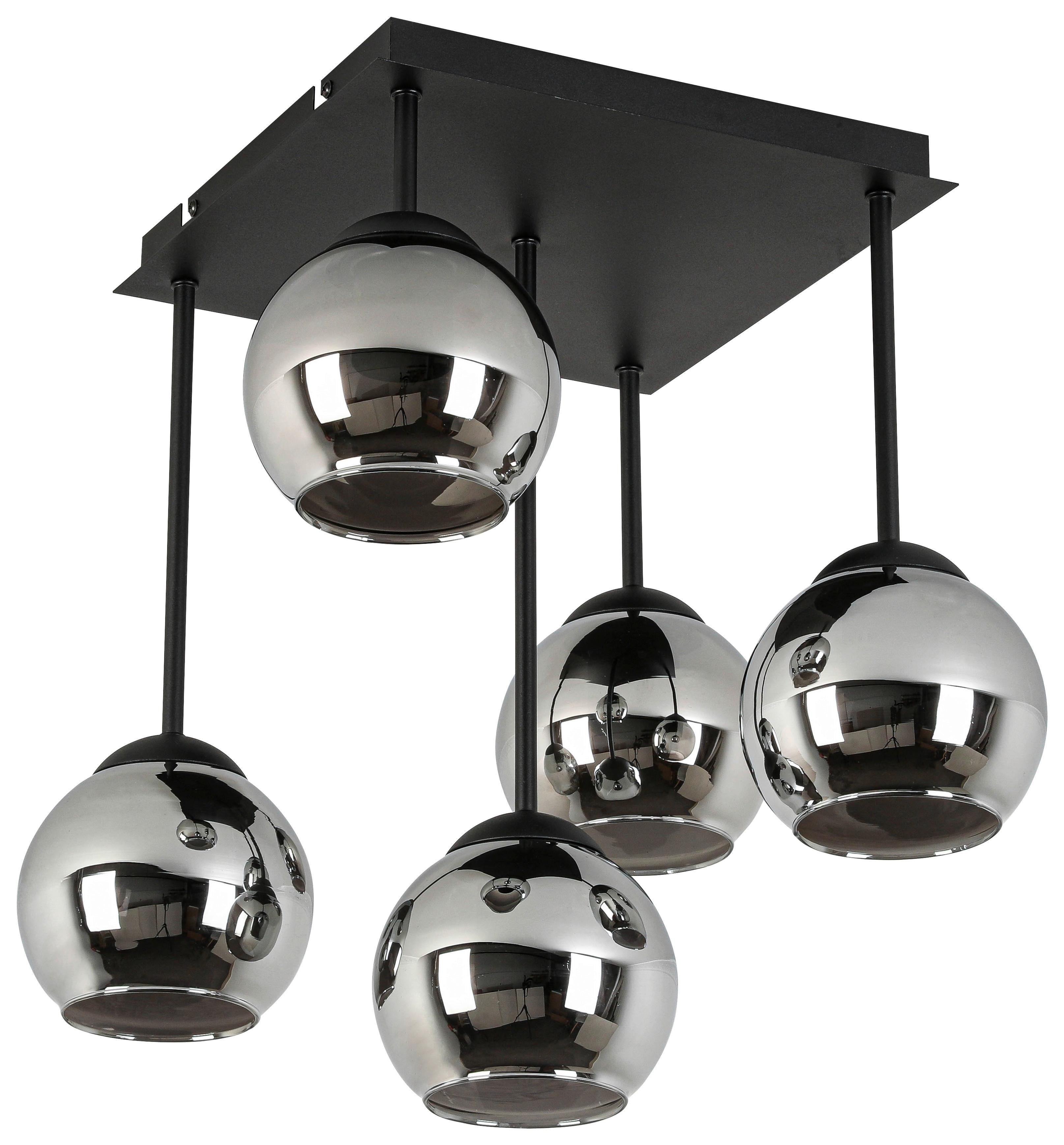 LAMPA SUFITOWA MIA - czarny/kolor chromowy, Trend, tworzywo sztuczne/metal (36/36/42,3cm) - Novel