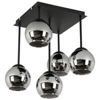 LAMPA SUFITOWA MIA - czarny/kolor chromowy, Trend, tworzywo sztuczne/metal (36/36/42,3cm) - Novel