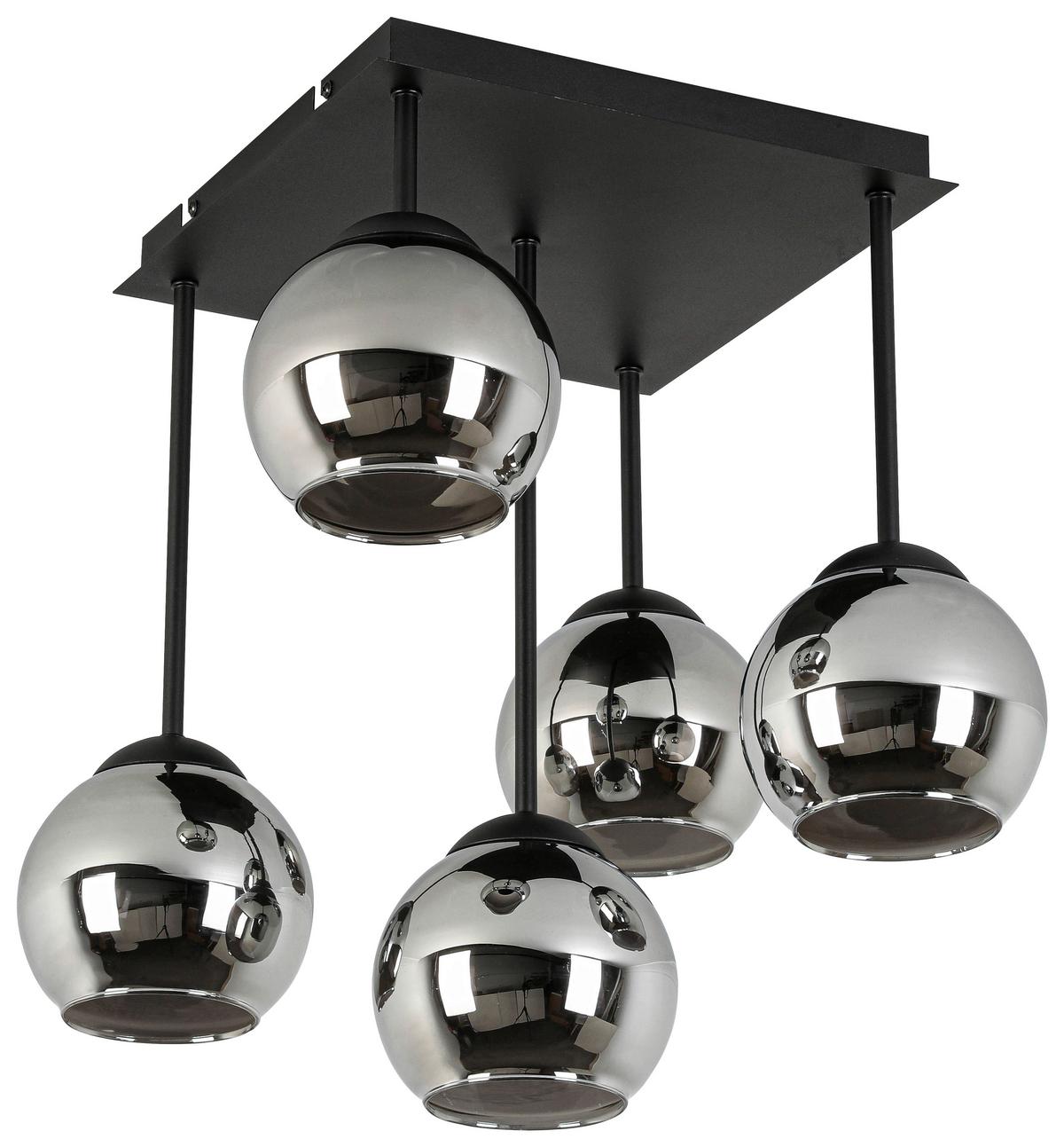 LAMPA SUFITOWA MIA - czarny/kolor chromowy, Trend, tworzywo sztuczne/metal (36/36/42,3cm) - Novel