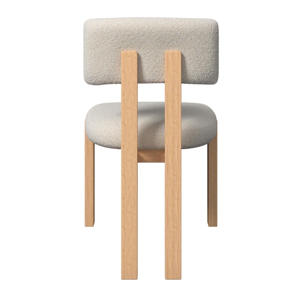 Stuhl Jonna Creme Bouclé Gepolstert - Creme/Naturfarben, MODERN, Holz/Textil (51/82/53cm) - Bessagi Home