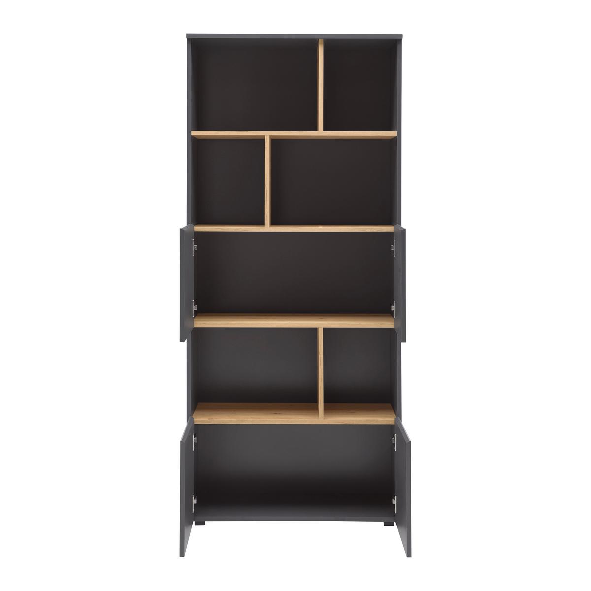 Regal Savanna Anthrazit - Anthrazit/Schwarz, Modern, Holzwerkstoff/Kunststoff (80/180/35cm) - Mömax