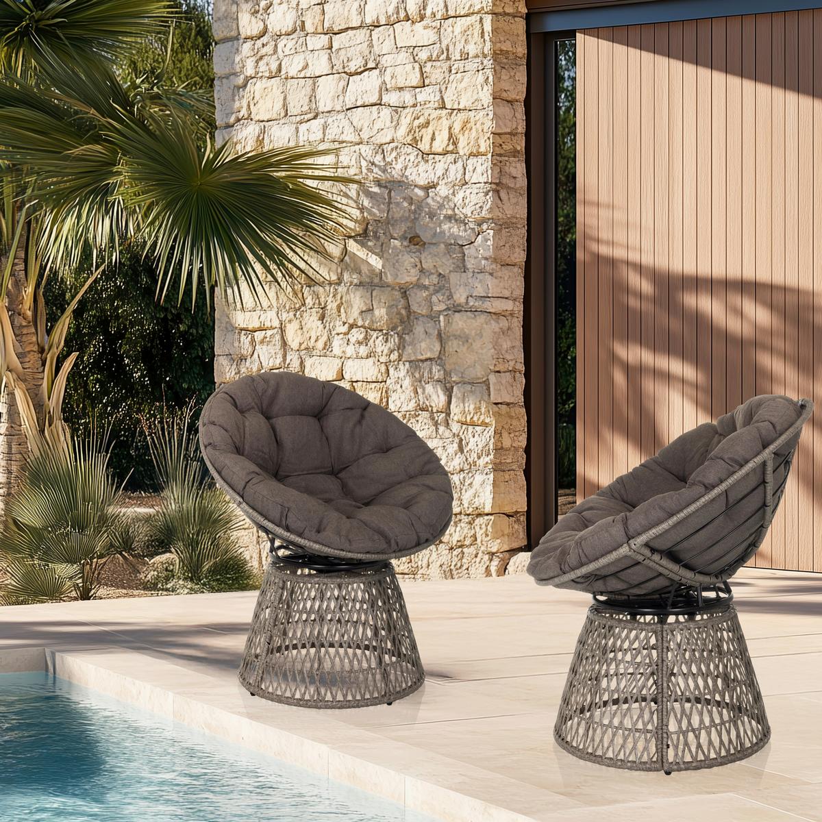 Vrtni Sedež Weavora, Siva - siva, Moderno, kovina/les (78/92/73cm) - MID.YOU