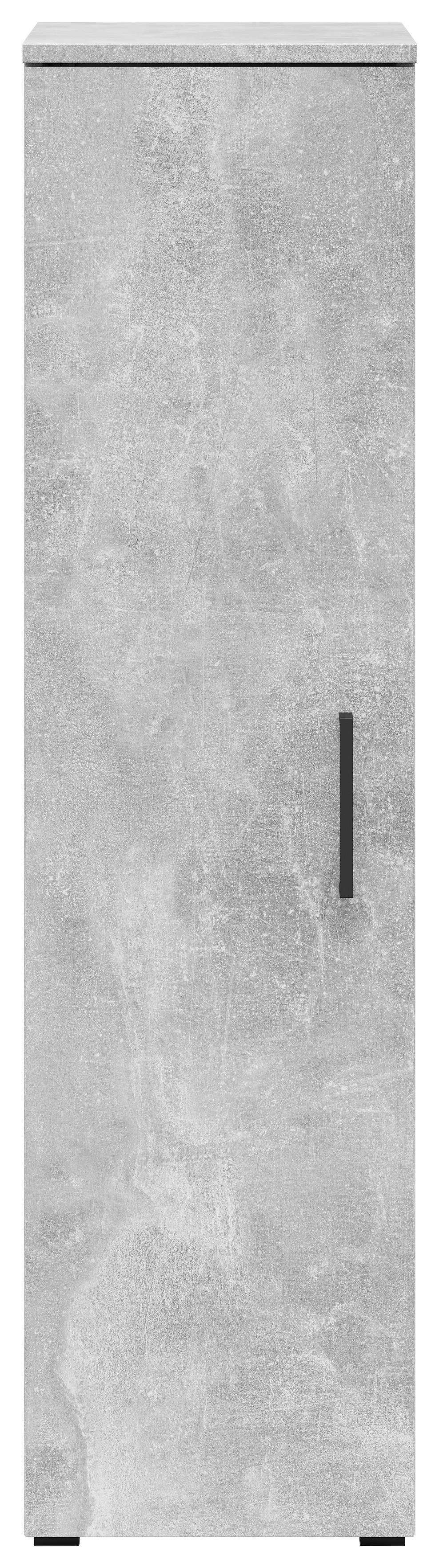 Schrank Multistauraum Betonoptik - Schwarz/Grau, MODERN, Holzwerkstoff/Kunststoff (30/115/40cm) - Mömax