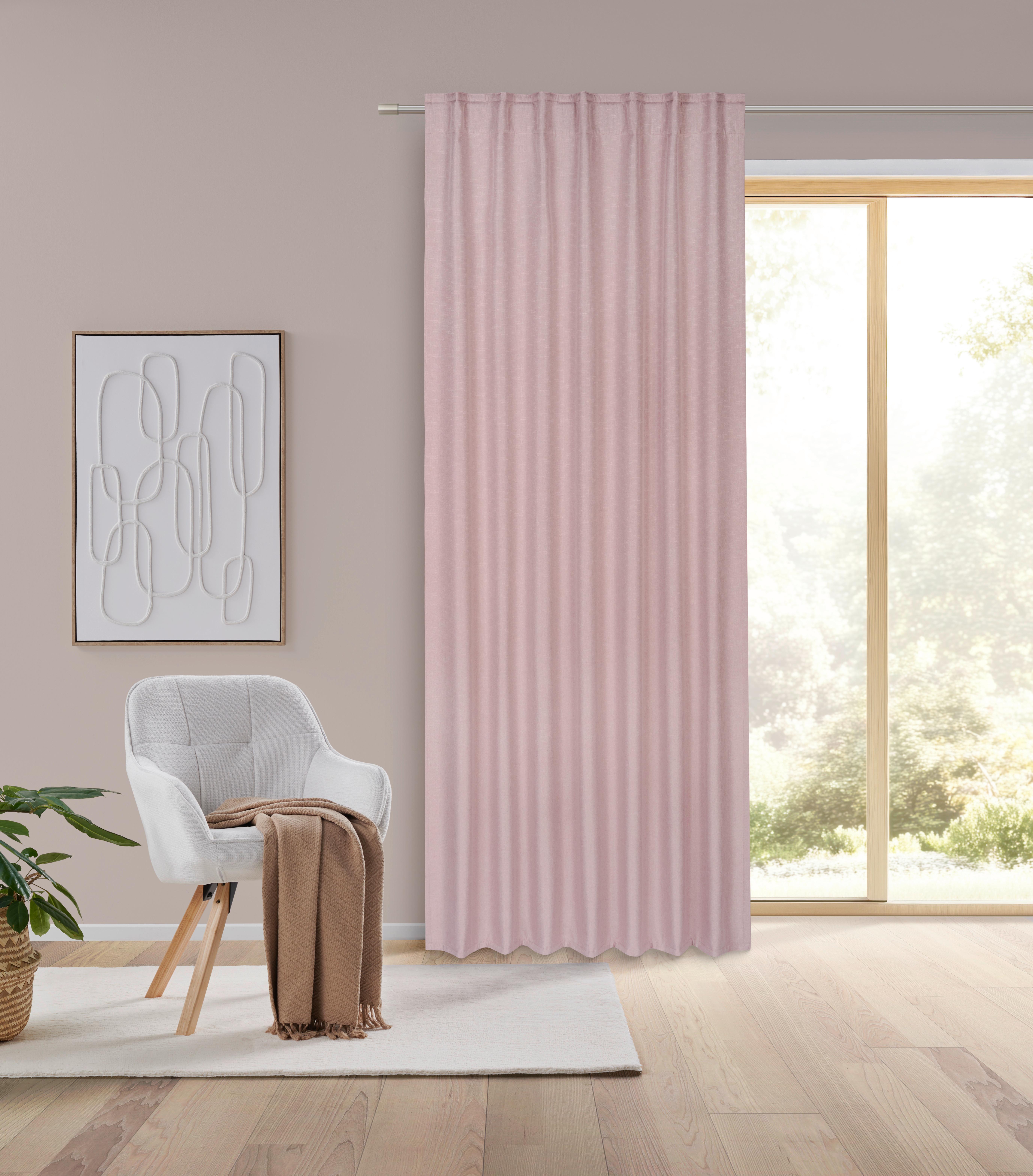Zavesa S Toplotno Zaščito Anton - roza, tekstil (135/255cm) - Mömax