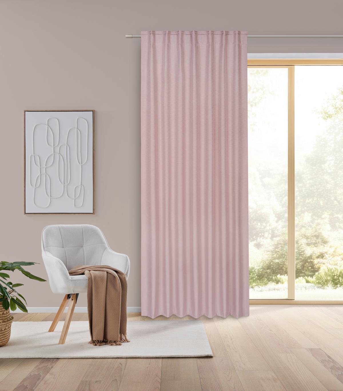 Thermo Függöny Anton 135/255 - rózsaszín, textil (135/255cm) - Mömax