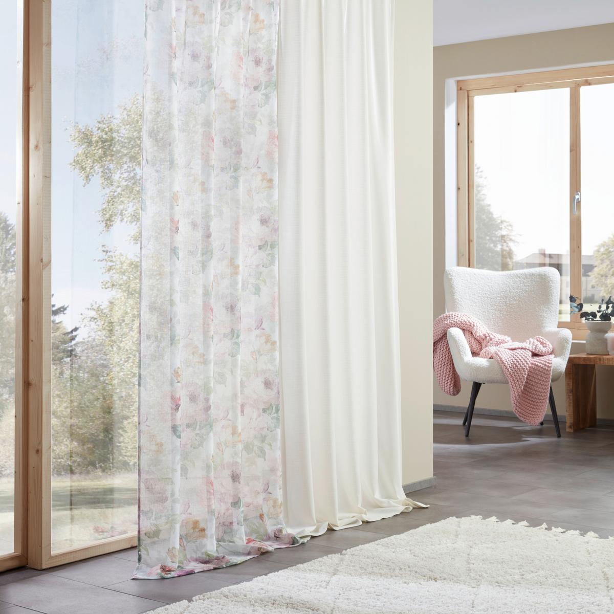 Fertigvorhang Leo in Weiß ca. 135x255cm - Naturfarben, Textil (135/255cm) - Premium Living
