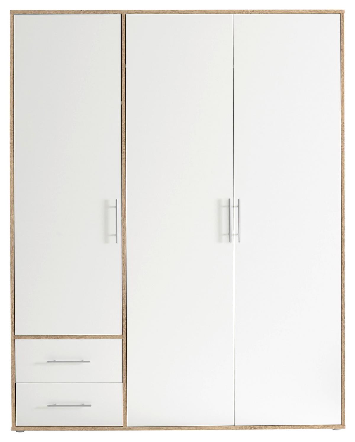 Ormar S Klasičnim Vratima Valencia - bijela/boje aluminija, Moderno, drvni materijal/plastika (155/195/60cm) - MID.YOU