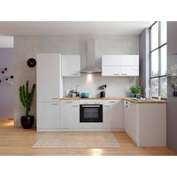 Eckküche Malia mit Geräten ca. 280x172 cm Weiß - Edelstahlfarben/Nussbaumfarben, Basics, Holzwerkstoff/Metall (280/172cm) - Respekta