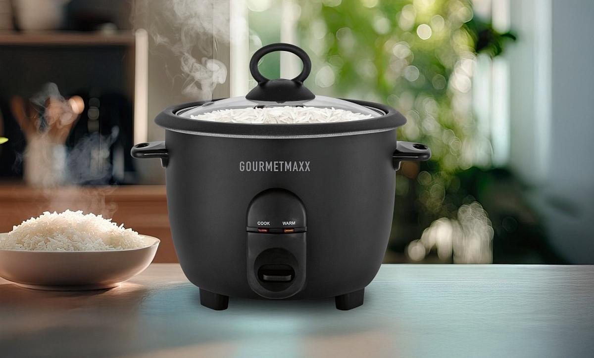 URZĄDZENIE DO GOTOWANIA RYŻU 19178 - czarny, Basics, tworzywo sztuczne/metal (24/24/25,5cm) - GOURMETMAXX