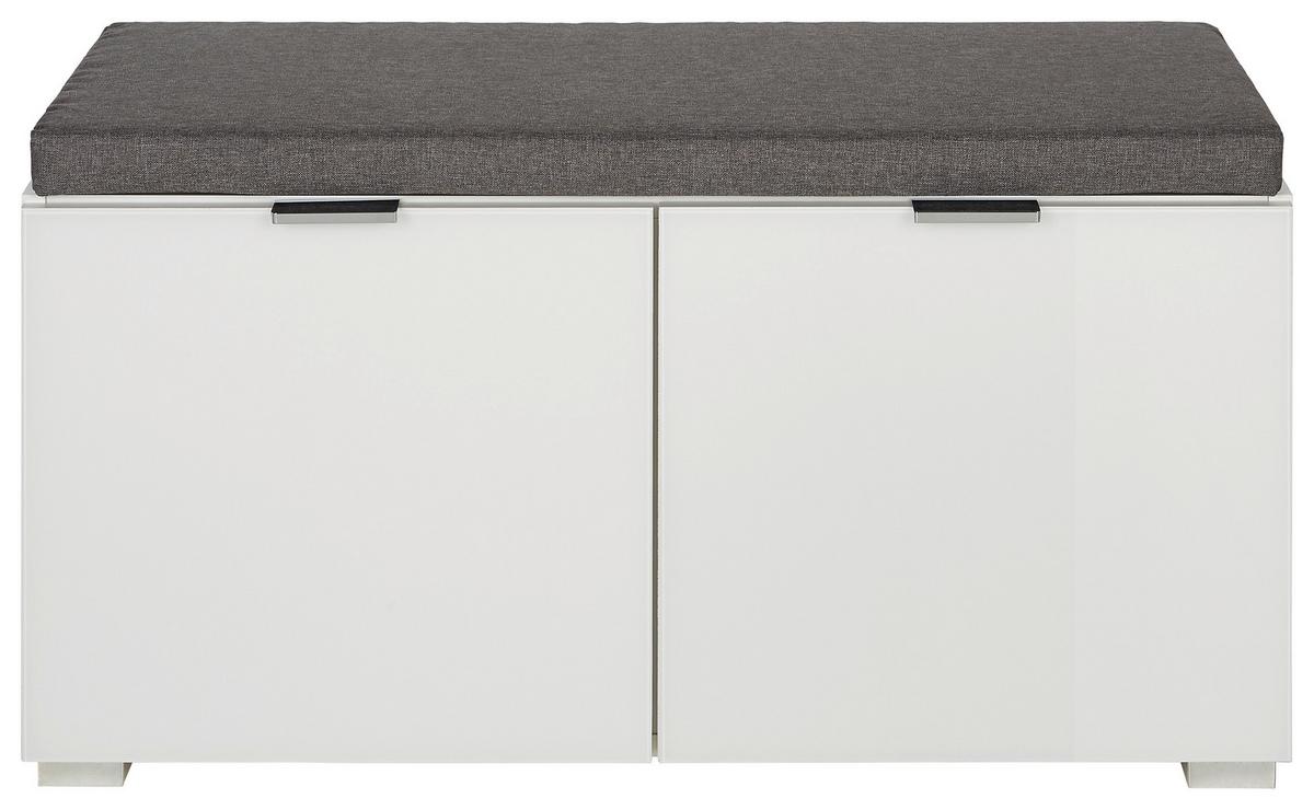 Bancă Q-Bic - Modern, sticlă/material pe bază de lemn (85/48/37cm) - Premium Living