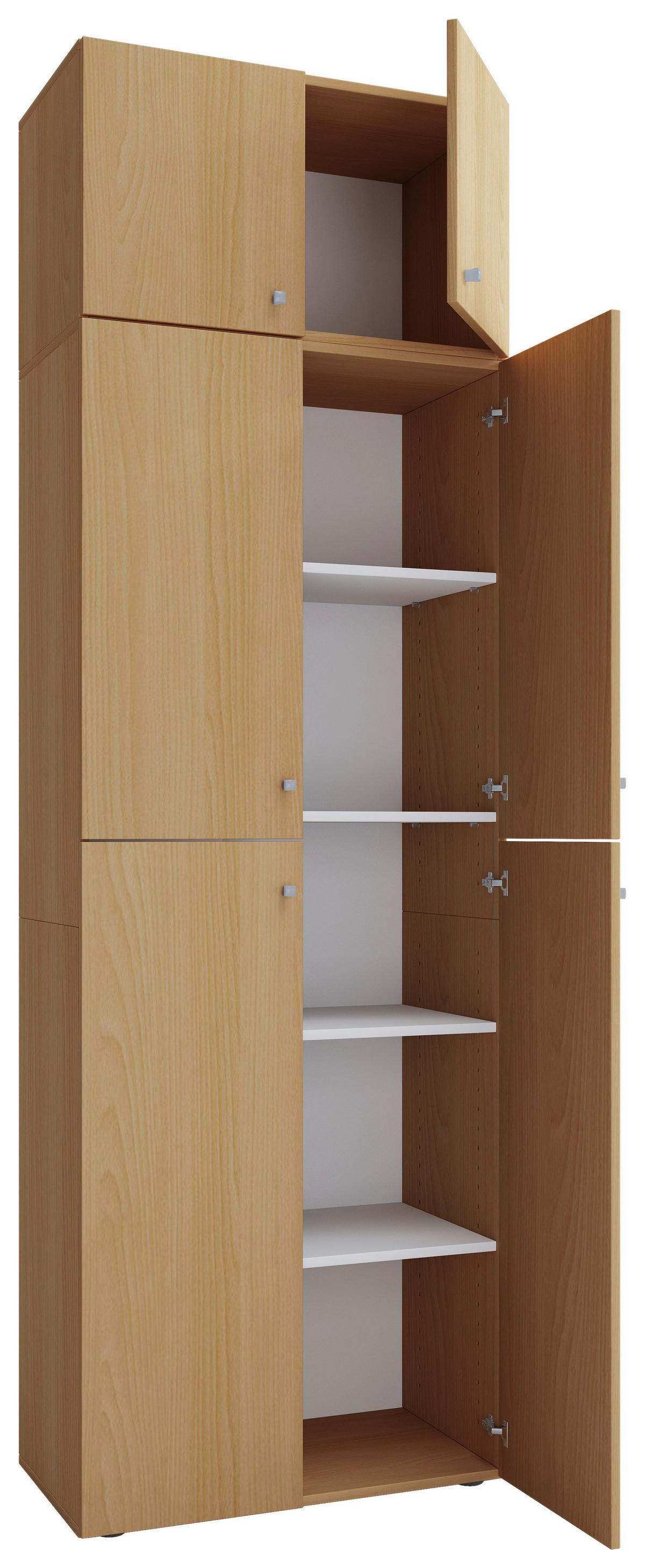 Schuhschrank Lona XXL ca.70x223x39cm Buchefarben - Buchefarben/Schwarz, KONVENTIONELL, Holzwerkstoff/Kunststoff (70/223/39cm) - MID.YOU