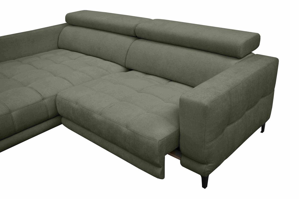 Sarokkanapé Aspen - zöld, Konventionell, faalapú anyag/textil (192/264cm)