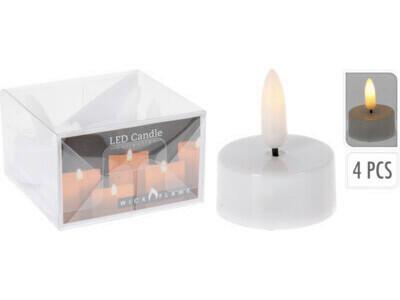 LED Gyertya Tealight - fehér, műanyag (3.8/2cm)