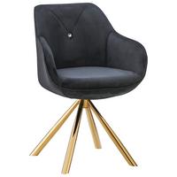 Scaun cu brate RELAX -GOLD - auriu/negru, Lifestyle, metal/textil (60/84/61cm) - Premium Living