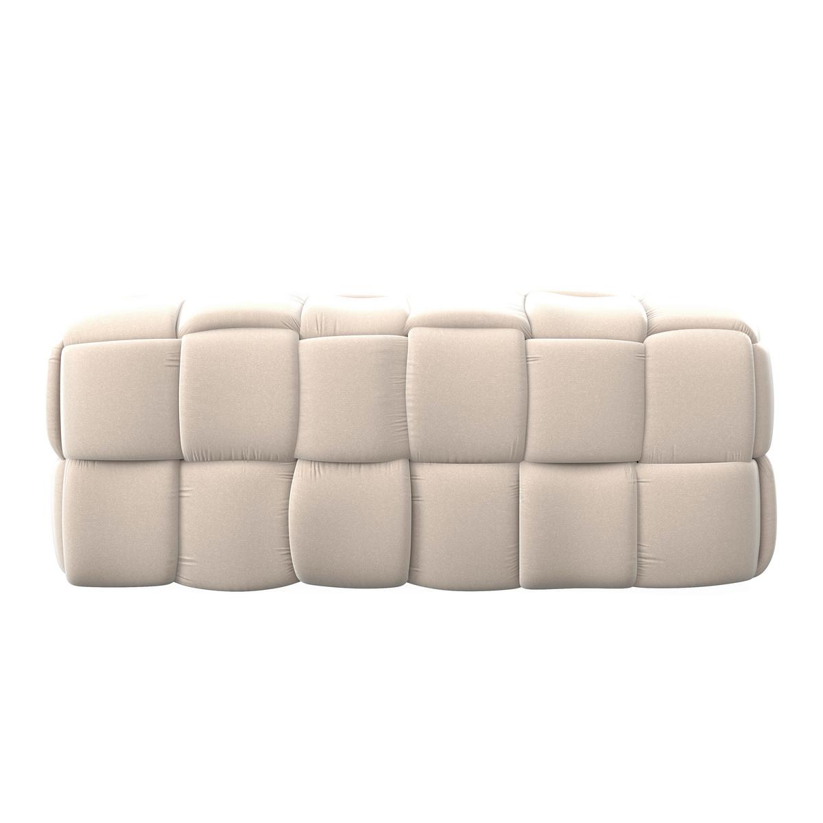 Hockerbank Ella Beige Samt Gepolstert - Beige/Schwarz, MODERN, Holz/Kunststoff (118/47/47cm) - Bessagi Home