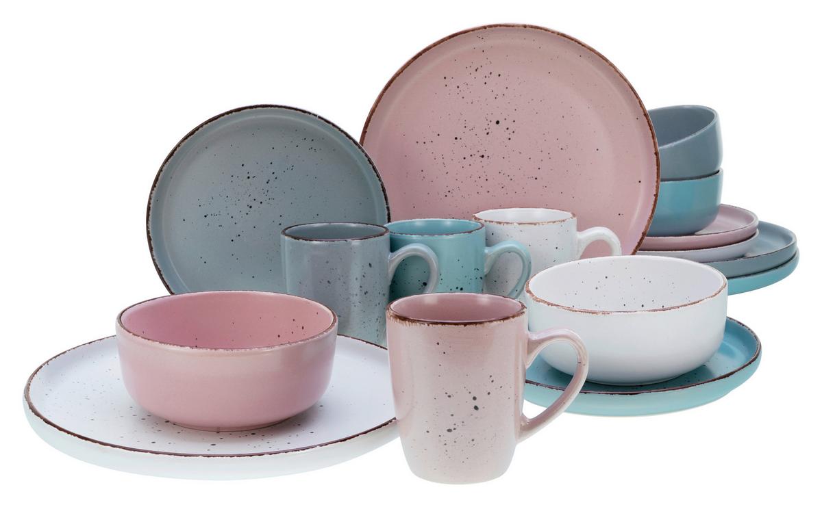 Kombinirani Servis Modern Fashion, 16-Delni - temno roza/modra, keramika - Creatable