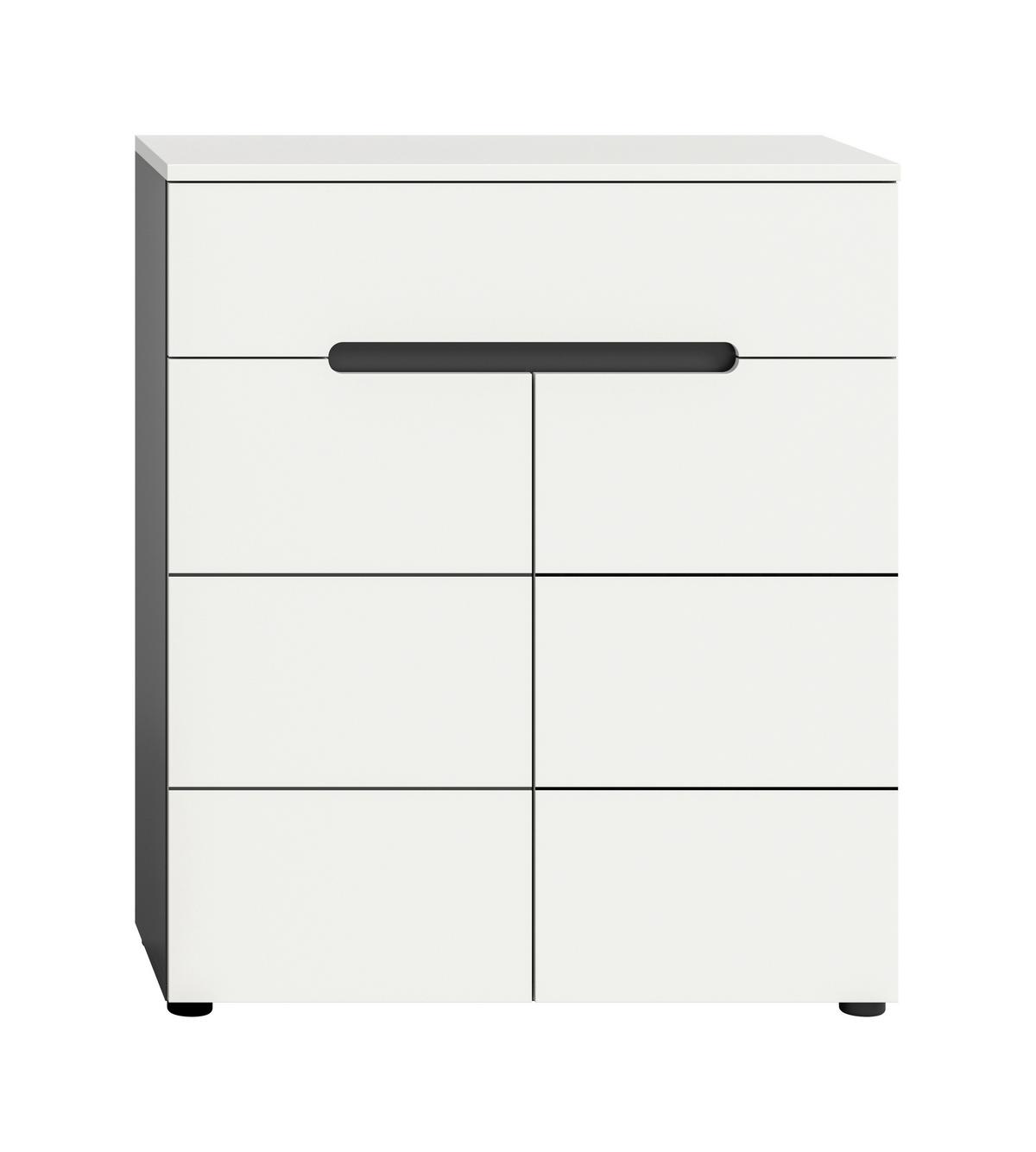 Omara Za Čevlje Canu, Bela, Siva - siva/črna, Design, umetna masa/leseni material (80/94/37cm) - Livetastic