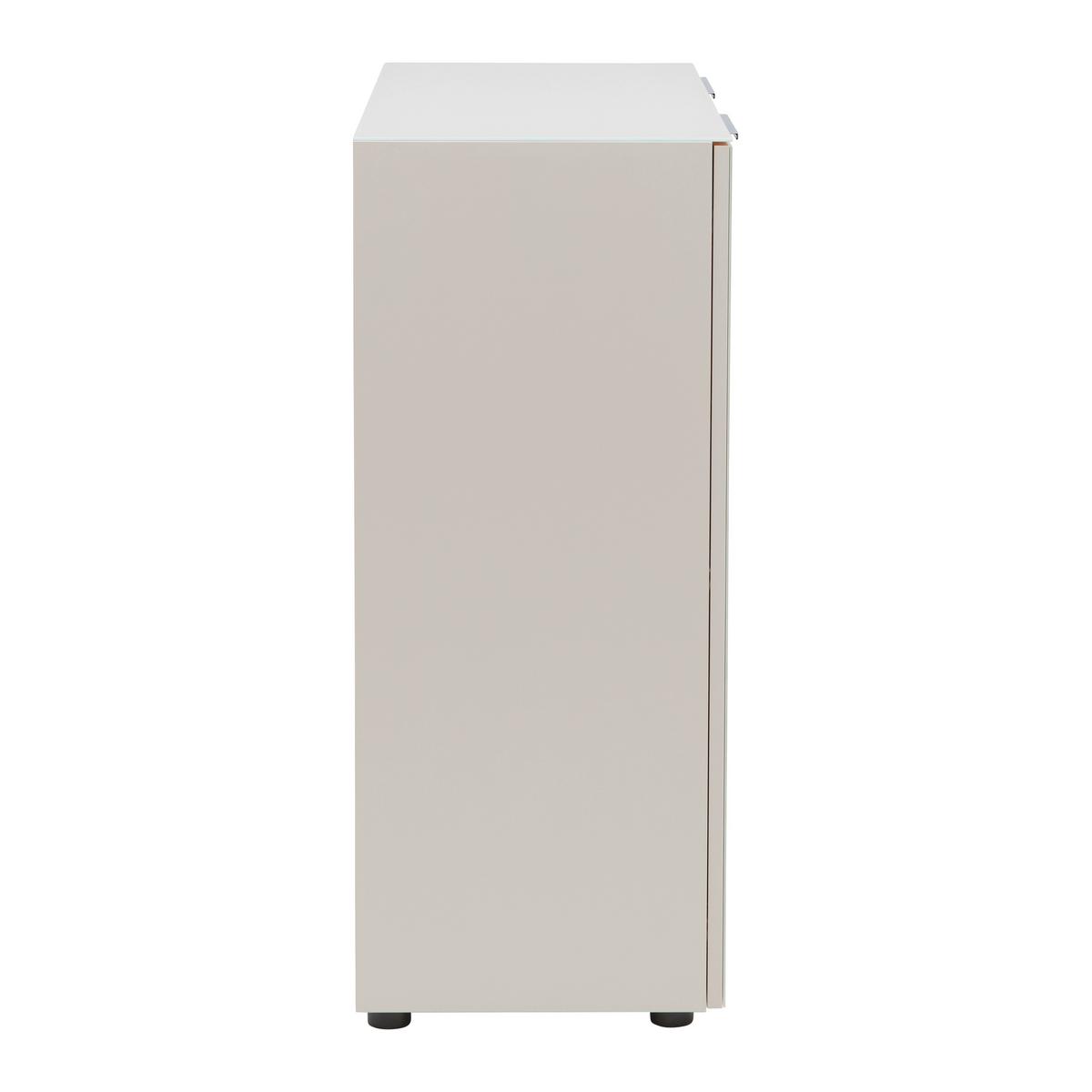 Kommode Siena Kaschmir - Chromfarben/Kaschmir, MODERN, Glas/Holzwerkstoff (90/99/40cm) - Mömax