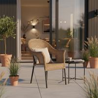 Set Vrtnih Stolov Ravenna, Naravne Barve, 2 Kos - barve grafita/naravne barve, Romantika, kovina/umetna masa (67/87/61cm) - Gardenson