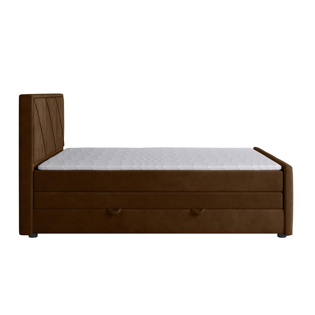 Boxspringbett Bologna ca. 180x200 cm Braun - Schwarz/Braun, MODERN, Karton/Holzwerkstoff (180/200cm) - MID.YOU