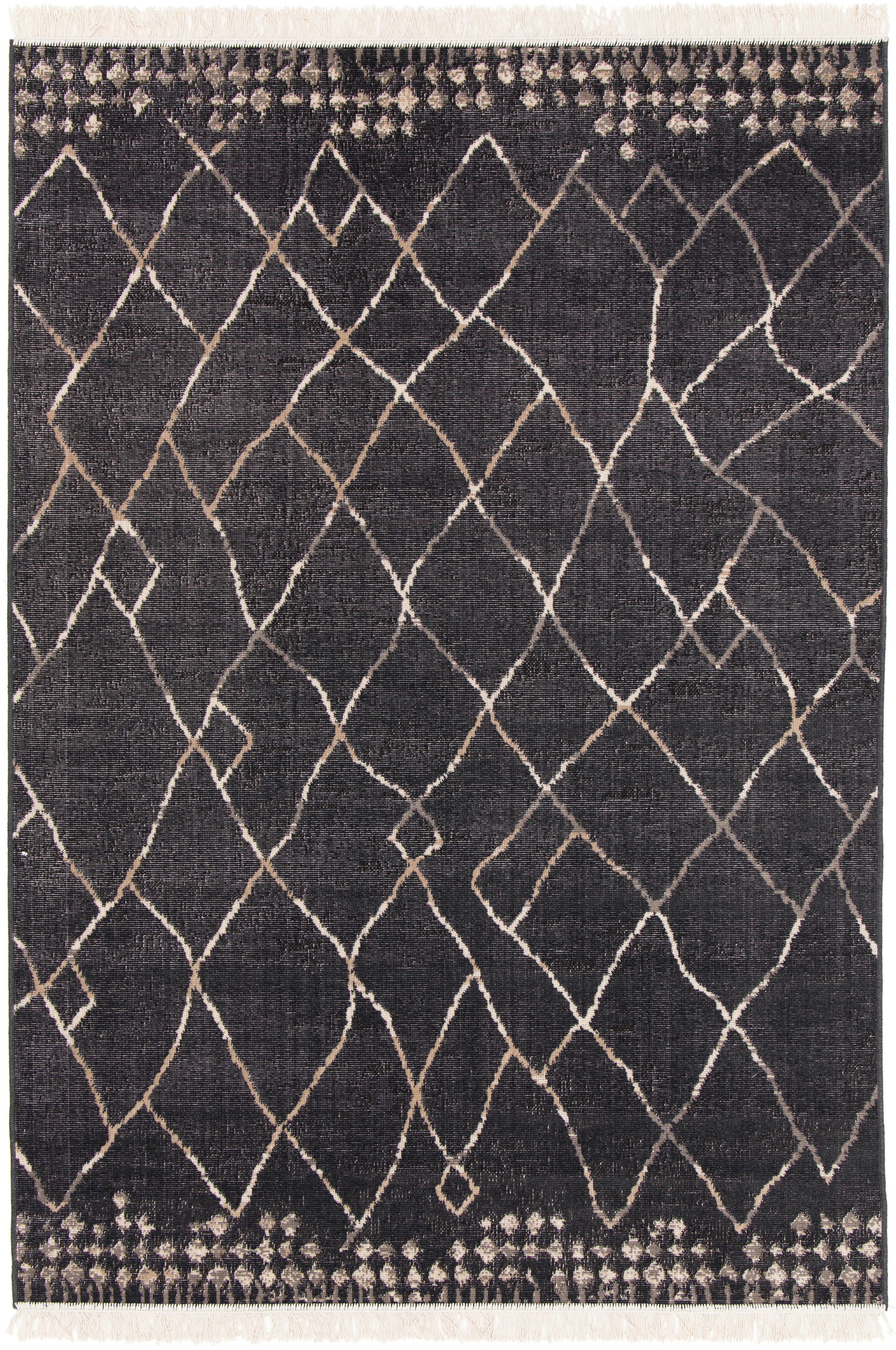 Tepih Niskog Tkanja Berclon 1 - antracit/krem, Modern, tekstil (80/150cm) - Modern Living