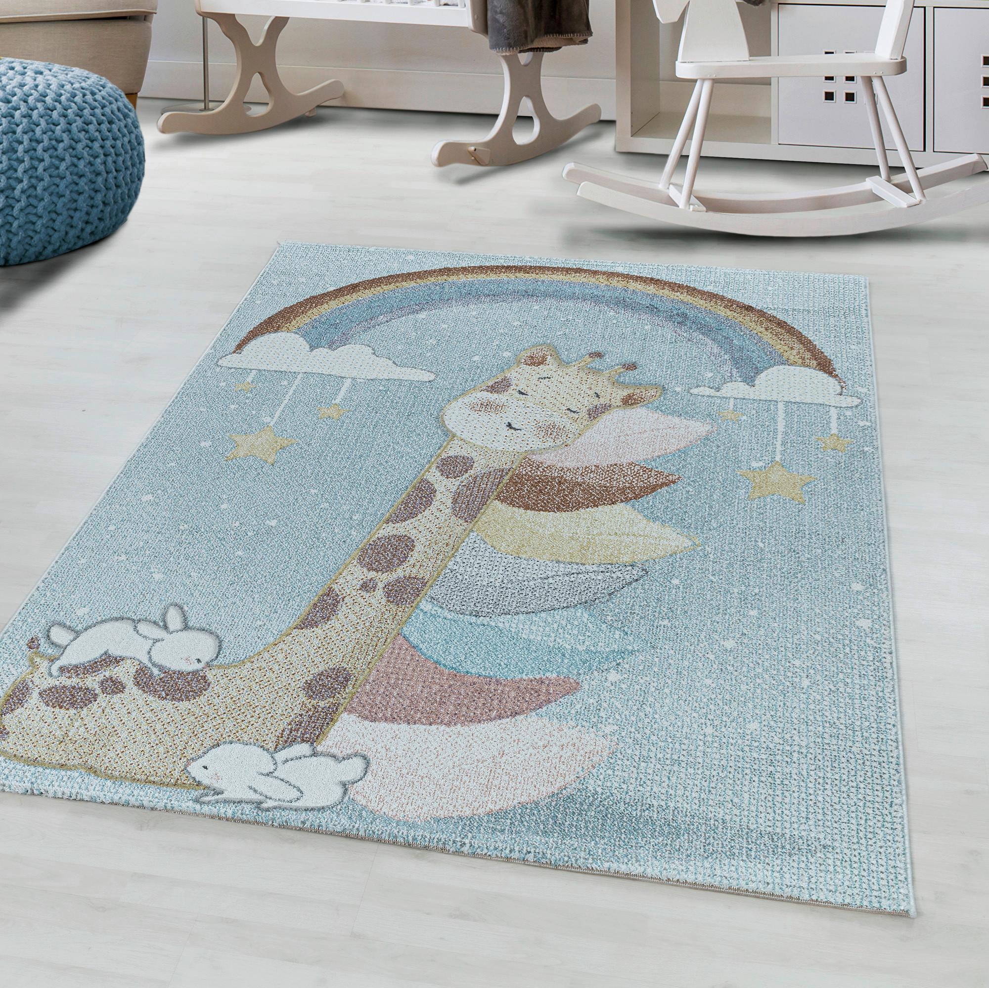 Kinderteppich Lucky Blau ca. 140x200cm - Blau, Trend, Textil (140/200cm)