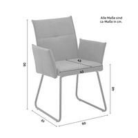 KRZESŁO Z PODŁOKIETNIKAMI MANILA - niebieski/czarny, Modern, metal/drewno (60/90/61cm) - Bessagi Home