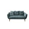2,5-Sitzer-Sofa Baggio Blau Velours - Blau/Buchefarben, MODERN, Holz/Textil (196/94/103cm) - Livetastic