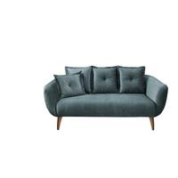 2,5-Sitzer-Sofa Baggio Blau Velours - Blau/Buchefarben, MODERN, Holz/Textil (196/94/103cm) - Livetastic