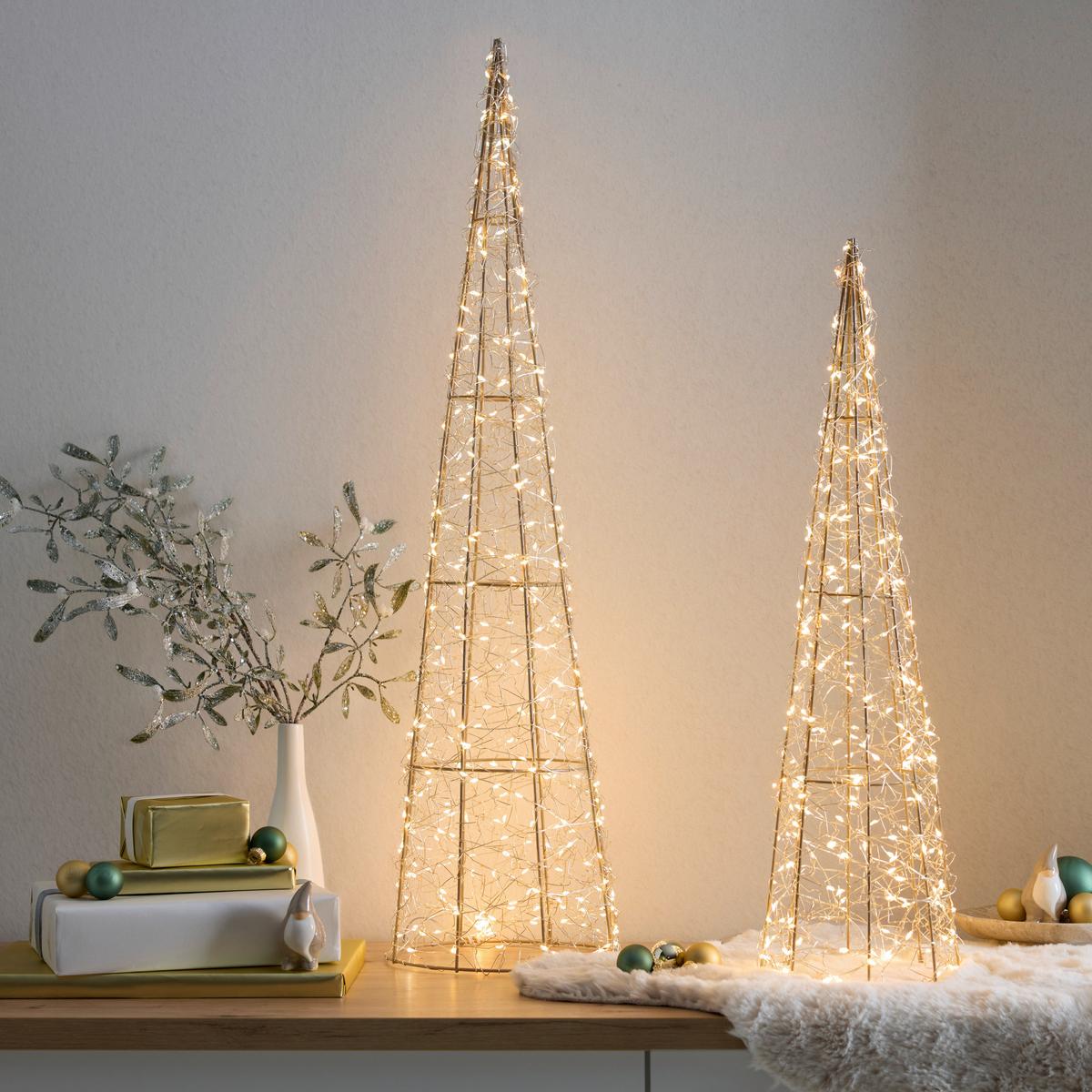 Dekoweihnachtsbaum Natal Goldfarben - Transparent/Goldfarben, MODERN, Kunststoff/Metall (16/16/60cm)