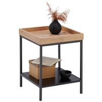 STOLIK BOCZNY TOM - kolor dębowy/czarny, Basics, materiał drewnopochodny/metal (40/40/50cm) - Xora