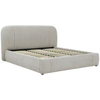 Oblazinjena Postelja Leo, Rjavosiva, 180x200cm - rjavosiva/črna, Design, kovina/umetna masa (218/114/224cm) - MID.YOU