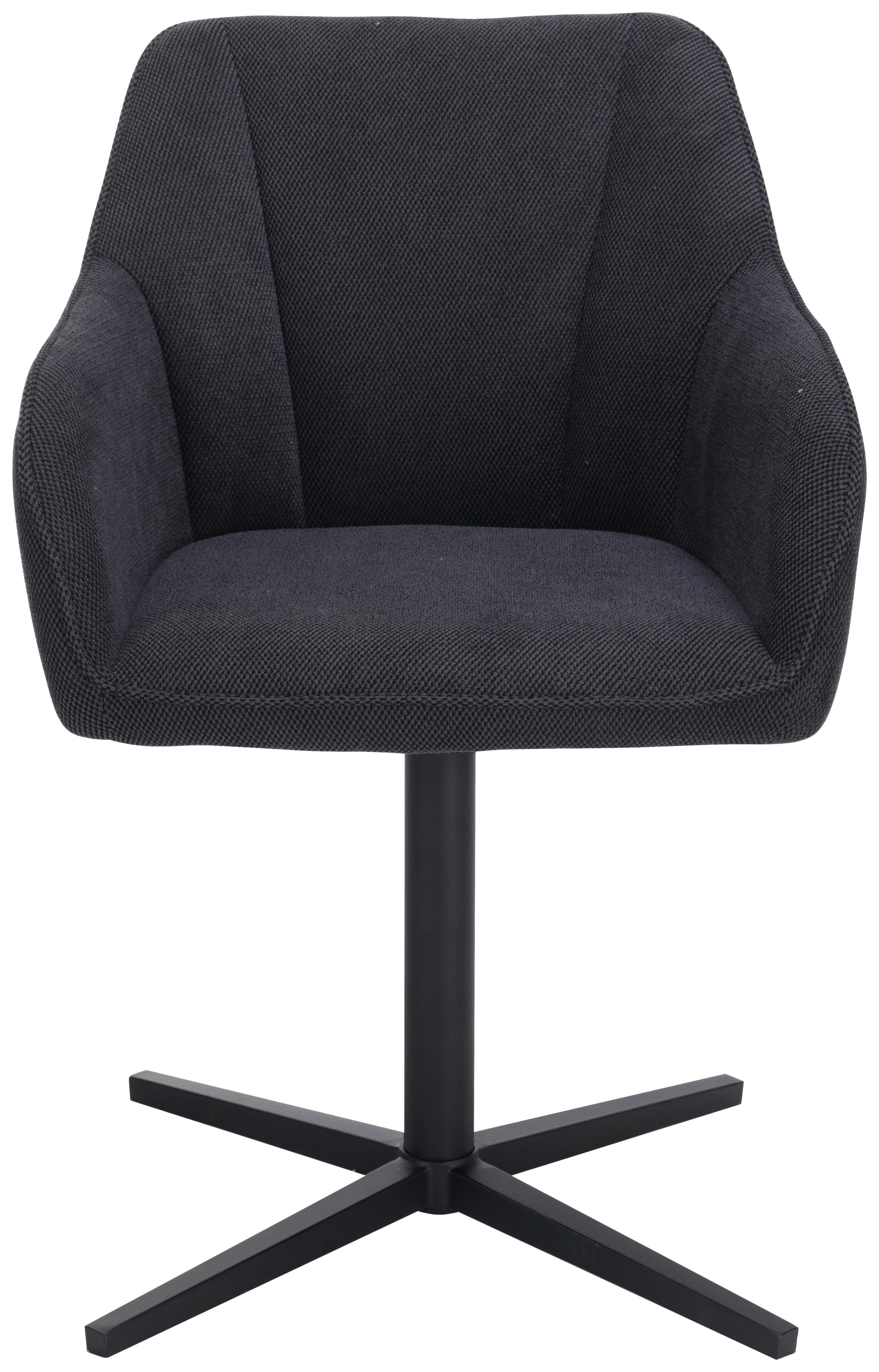 Stol Rosina, Črna, Vrtljiv - črna, Moderno, kovina/tekstil (56/84/60cm)