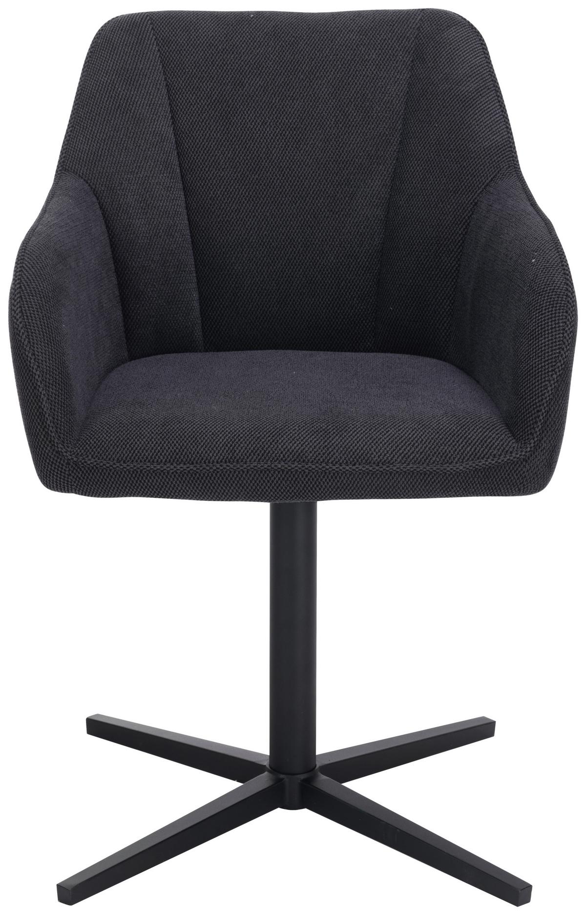Stol Rosina, Črna, Vrtljiv - črna, Moderno, kovina/tekstil (56/84/60cm)