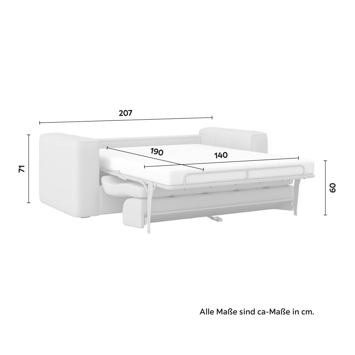Trosjed Miranda - bež/crna, Moderno, drvni materijal/drvo (207/71/98cm) - Bessagi Home
