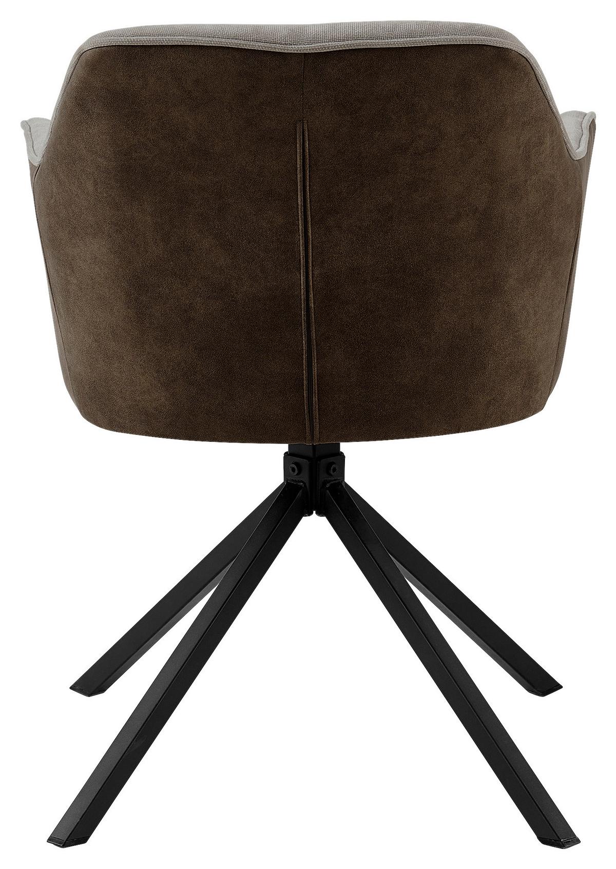 KRZESŁO Z PODŁOKIETNIKAMI PATTI - beżowy/czarny, Modern, metal/tkanina (58/81/60,5cm) - Mömax