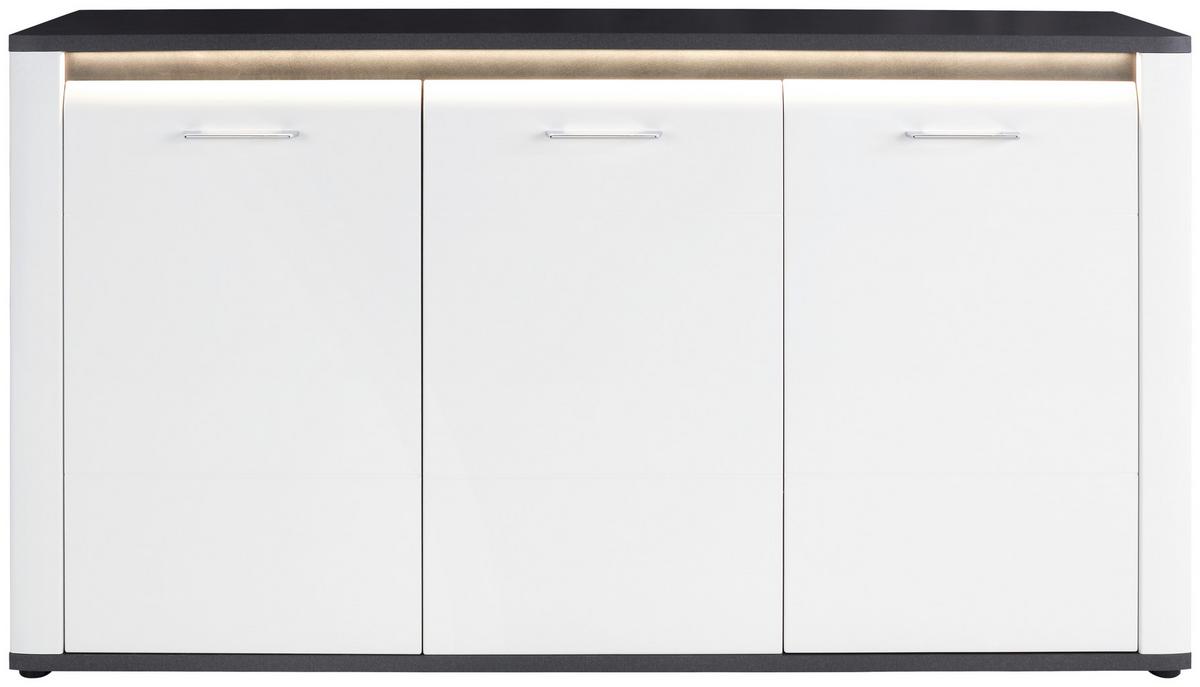 Komoda Alassio - bijela/boje grafita, Moderno, drvni materijal/plastika (156,3/86,2/40,7cm) - Mömax