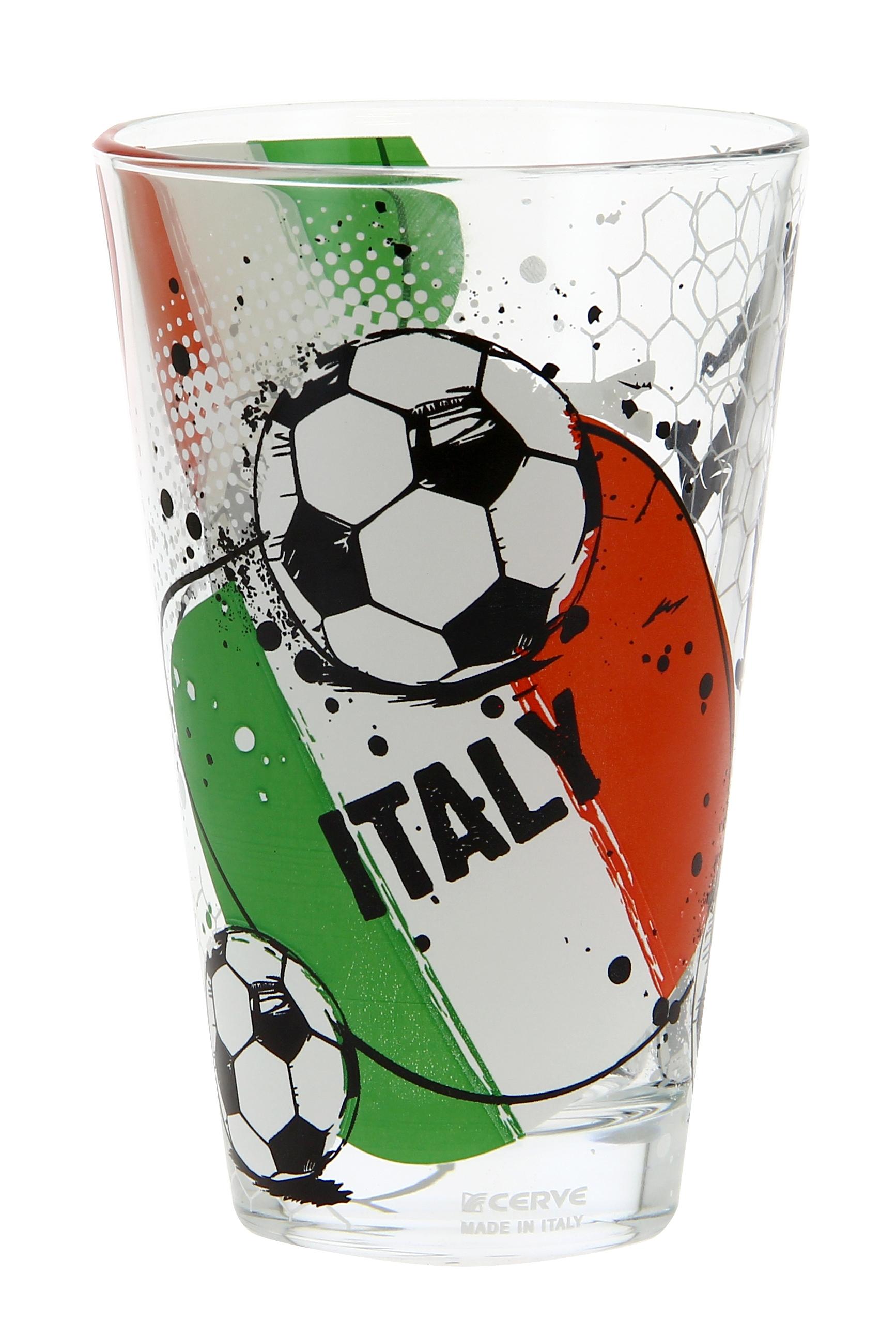 Trinklgas Soccer ca. 310ml - Multicolor, Glas (8/12,4cm) - Modern Living