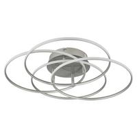 LED-DECKENLEUCHTE 67355-55N KOMBOS - Weiss/Nickelfarben, Design, Kunststoff/Metall (51,5/11,4cm) - Globo