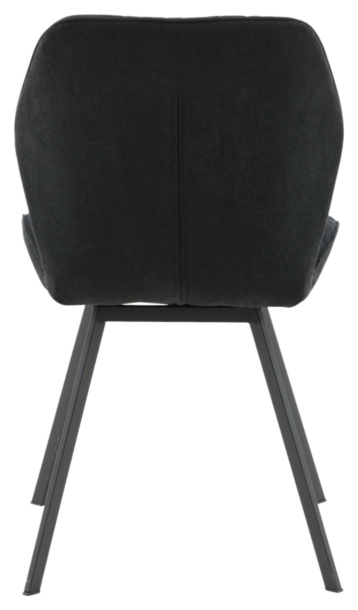 STUHL-SET GEMMA - Schwarz, Design, Textil/Metall (50/90/63cm) - Livetastic