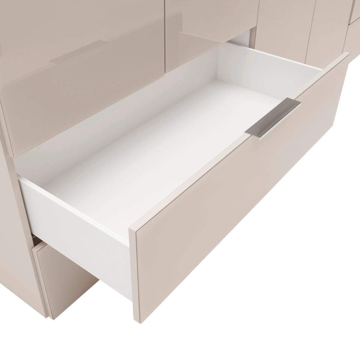 Drehtürenschrank Siena Kaschmir - Kaschmir/Chromfarben, KONVENTIONELL, Glas/Holzwerkstoff (300/212/57cm) - Premium Living