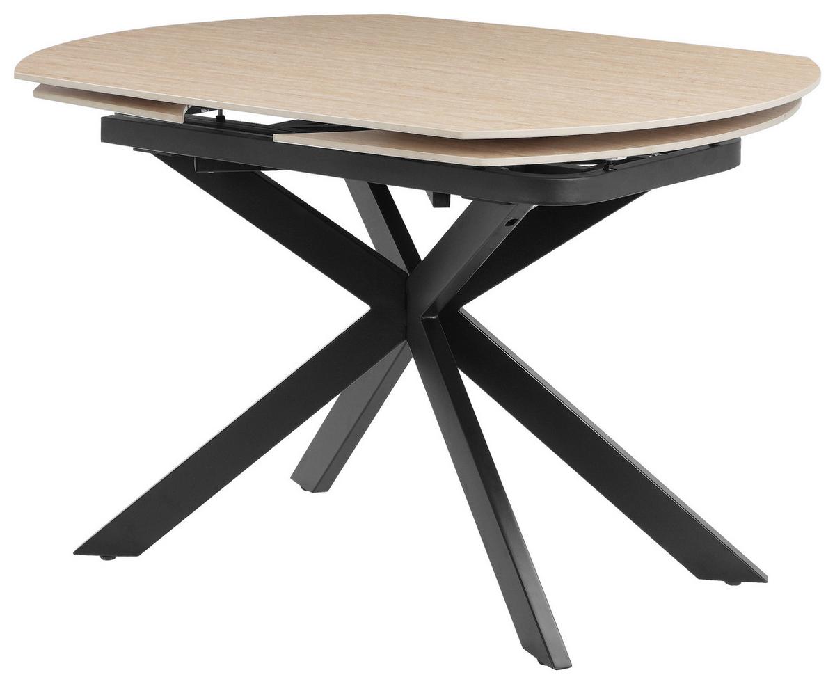 Raztegljiva Miza Senna, Bež, 120-180x90 - črna/bež, Moderno, kamen/kovina (120-180/90/75.5-79cm) - P & B