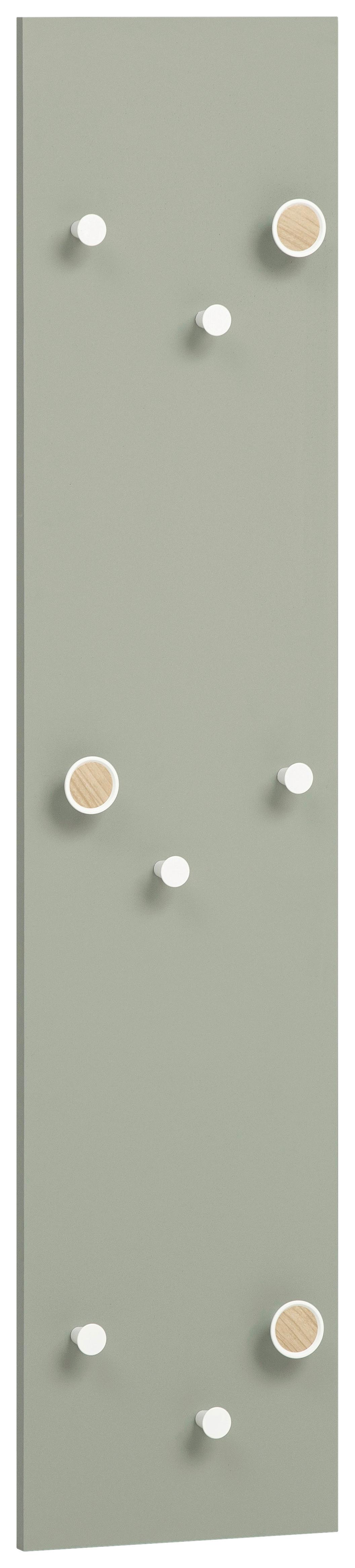 Garderobni Panel Bjarne, Žajbljevo Zelena - žajbljevo zelena, Design, leseni material (24,5/109/2,6cm) - MID.YOU
