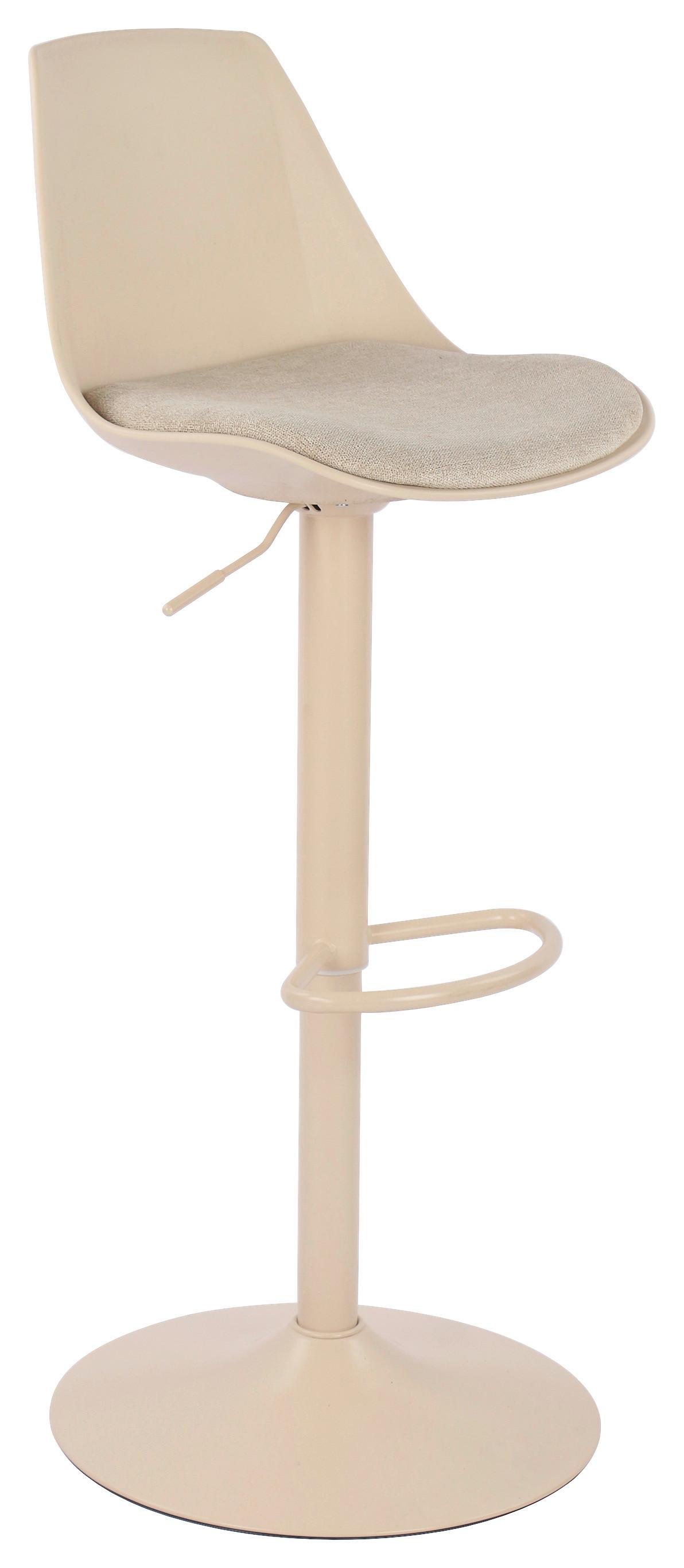 Barhocker Erik Beige - Beige, Modern, Kunststoff/Textil (43/88,5-110,5/47cm) - Mömax