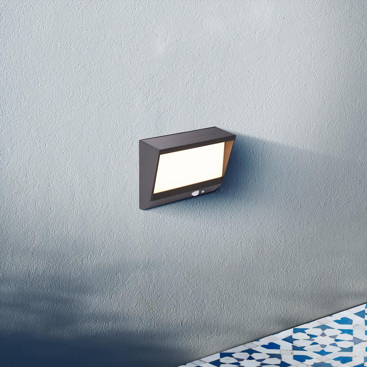 Szolárlámpa 67418bk Solar Wandleuchte - fekete/fehér, Design, fém (18,8/14/14cm)