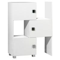 Badezimmerregal "Quadra" , weiß - Chromfarben/Weiß, MODERN, Holzwerkstoff/Metall (47,0-78,0/101/34,5cm) - MID.YOU