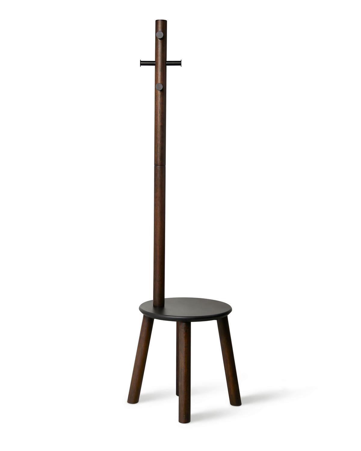 Kleiderständer Dunkelbraun - Dunkelbraun, Basics, Holz (51/165cm) - Umbra