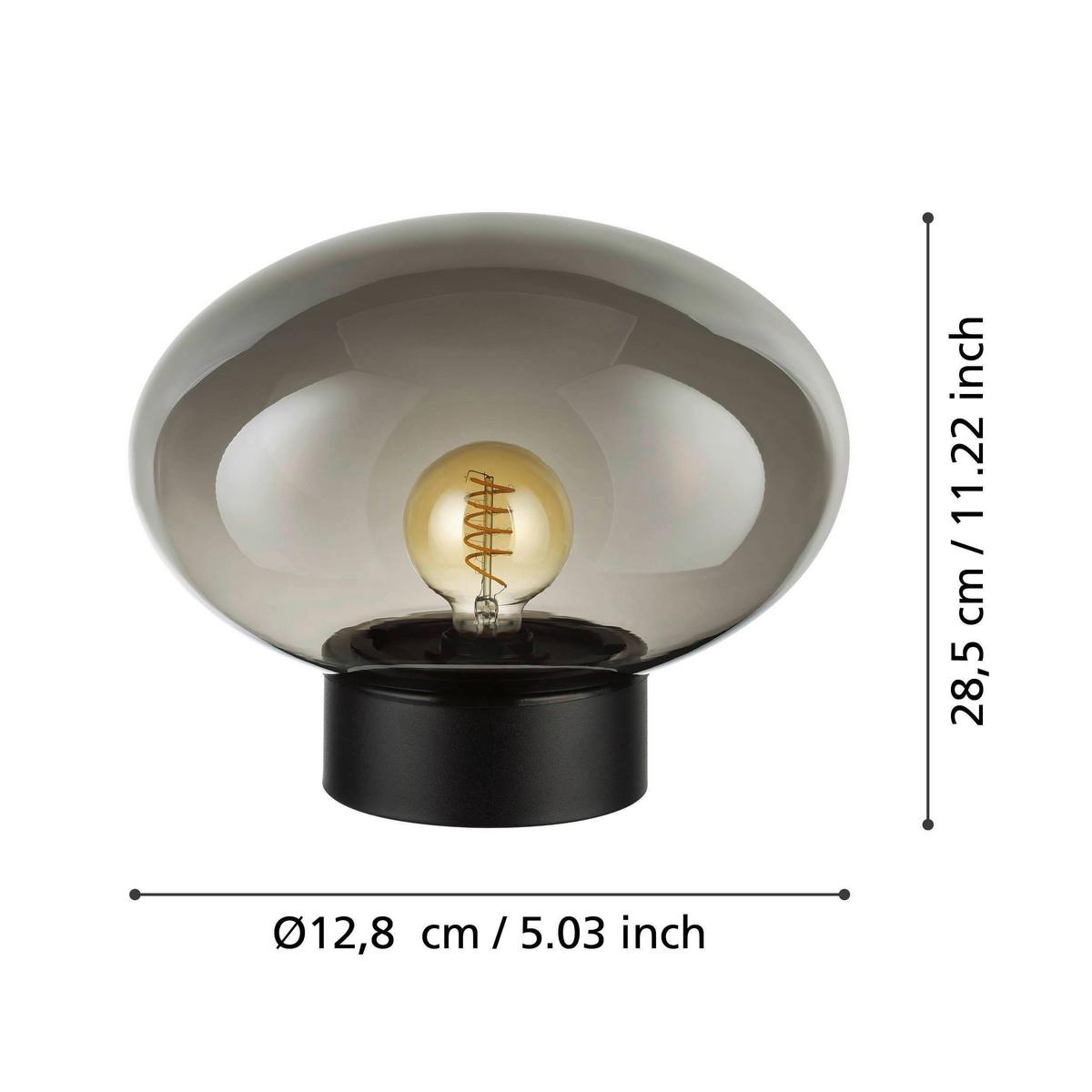 Tischleuchte 900945_madonnina - Schwarz/Grau, Design, Glas/Metall (33/27cm) - Eglo
