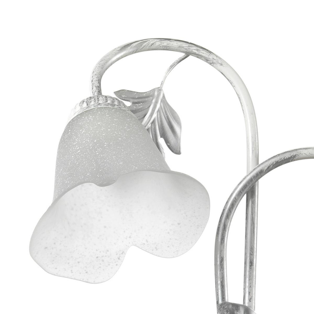 Wandleuchte Marilena Weiß/Silber max. 6 Watt - Silberfarben/Weiß, KONVENTIONELL, Glas/Metall (40/48cm)
