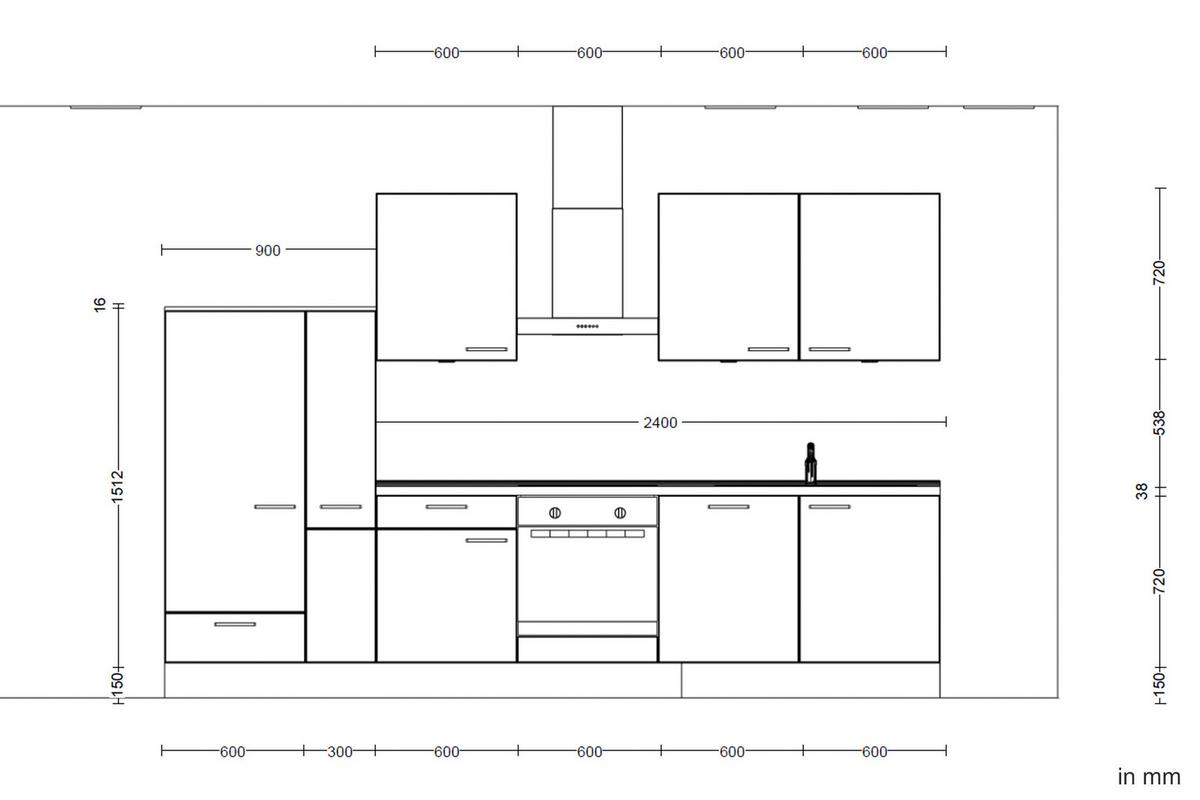 Küchenleerblock Structura Low o. Geräte Eiche - Schieferfarben/Eichefarben, MODERN, Holzwerkstoff/Metall (330cm) - Nobilia